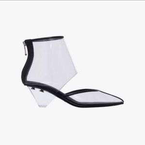 NEW Balmain PVC Livy Point Toe Ankle Boots Clear Heels 37 Reg. $1350